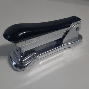 Ace Cadet Liftop Stapler, Model 302 Black Top Chrome Chicago Vintage